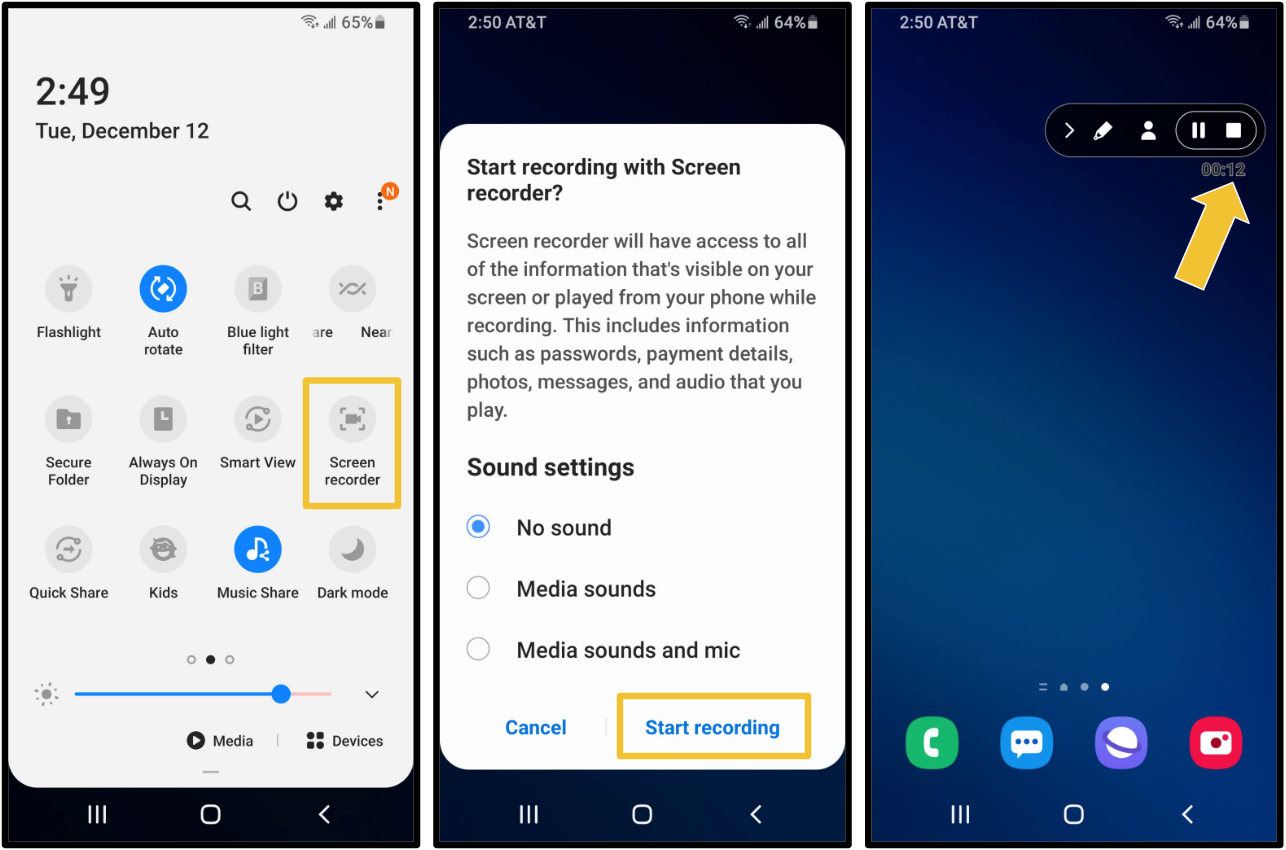 How to screen record in android phone 