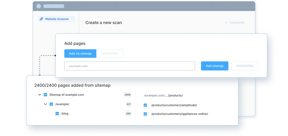 Instantly scan pages via a sitemap