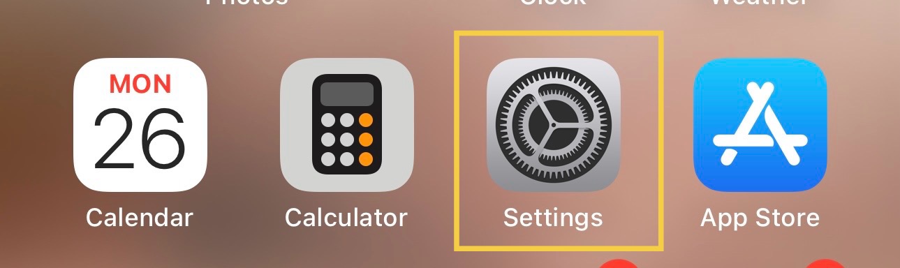 Open settings on your iOS device