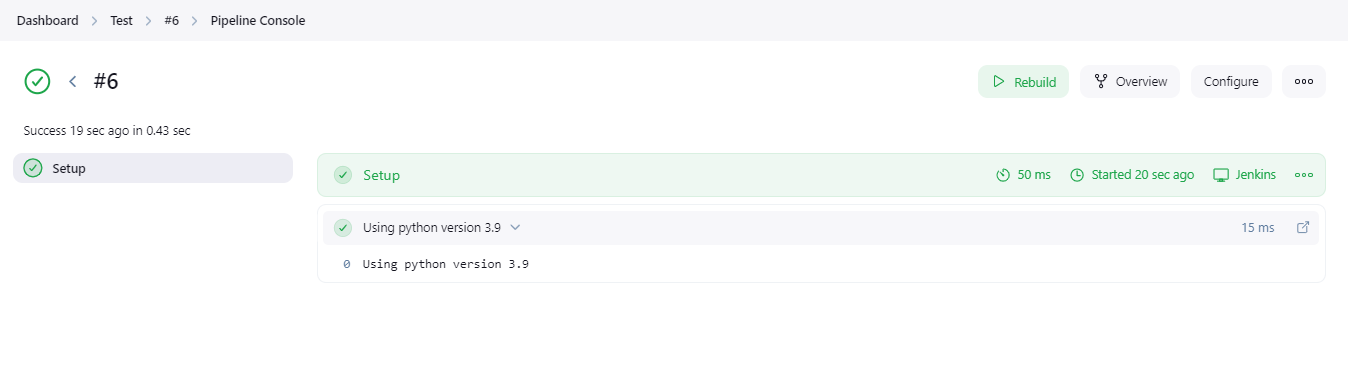 Output when withEnv used