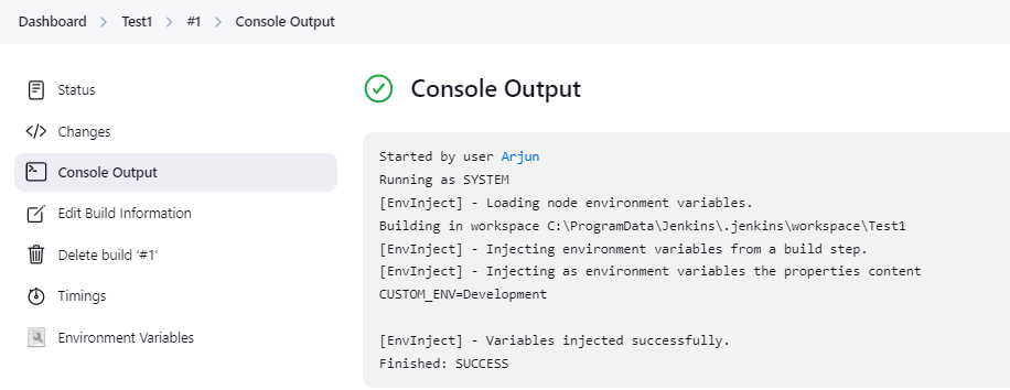 Per Job Variable Output