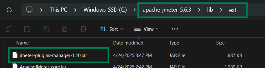Place the JAR in the JMeter libext Folder