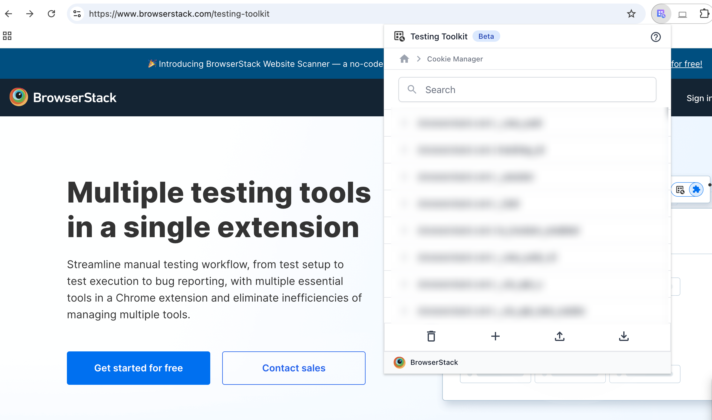 BrowserStack Cookie Manager