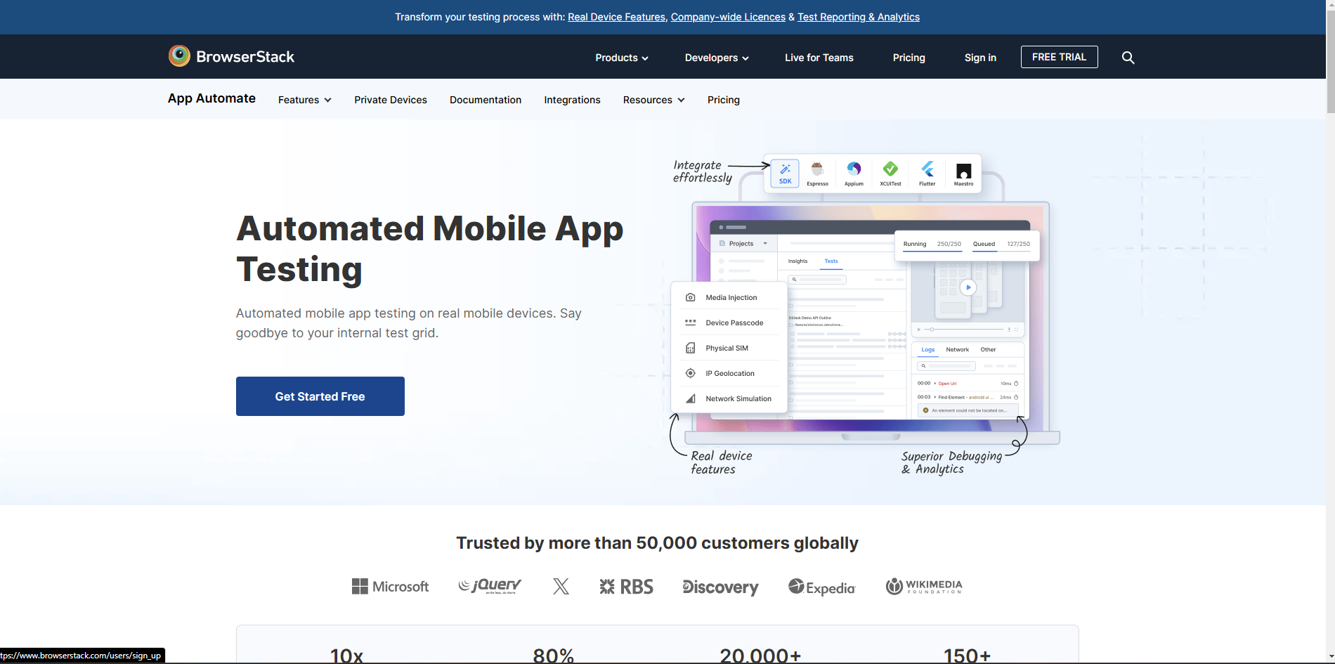 Sign in to the BrowserStack dashboard