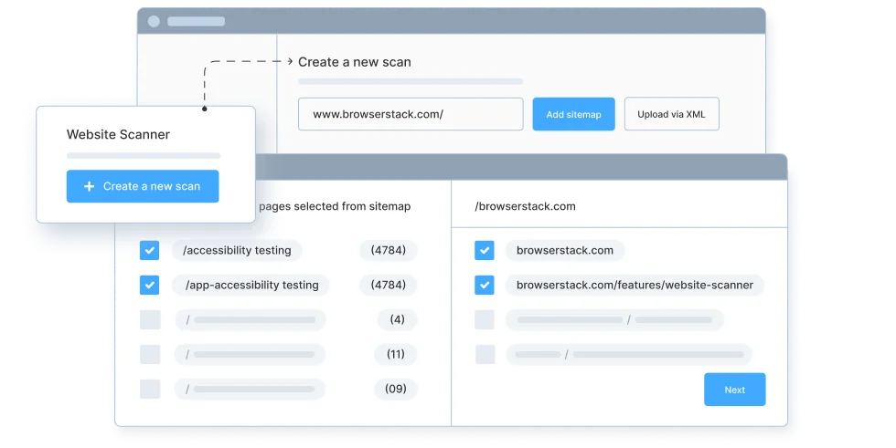 Skip manual URL entry—scan with a sitemap
