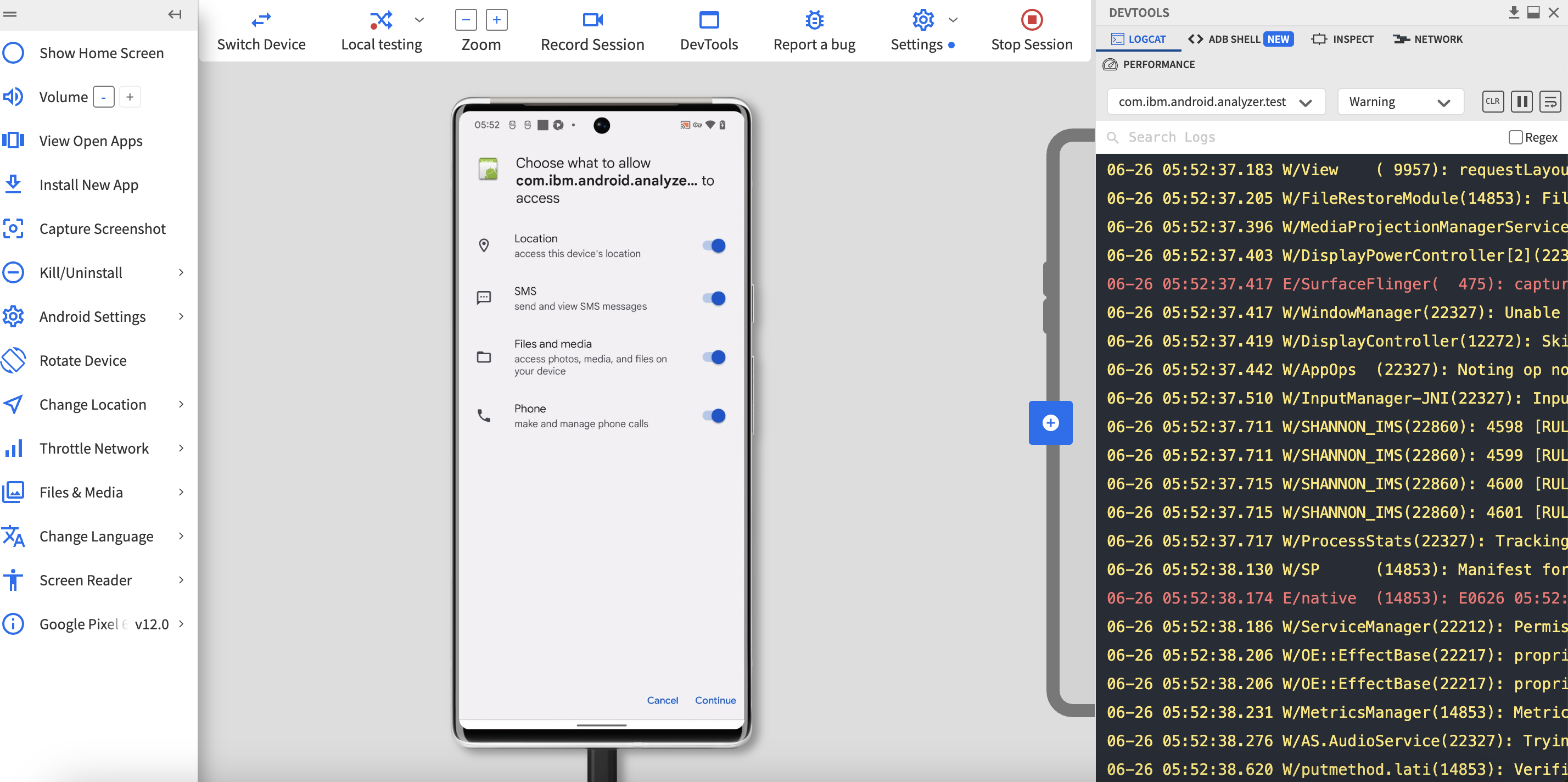 test Mobile Applications