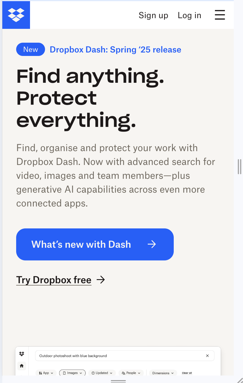 Dropbox Mobile first Design