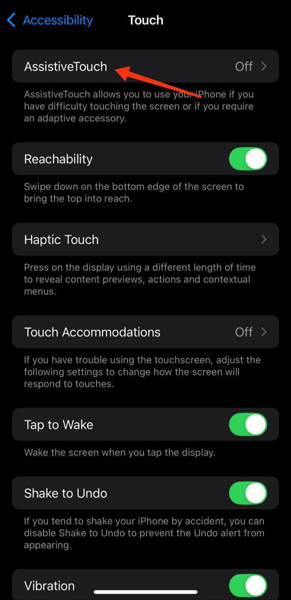 SELECT ASSISTIVE TOUCH