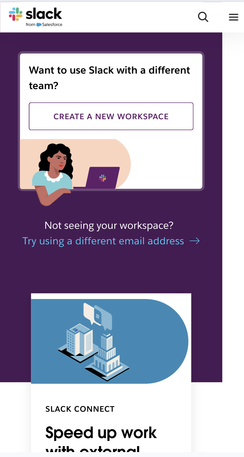 Slack Mobile Site