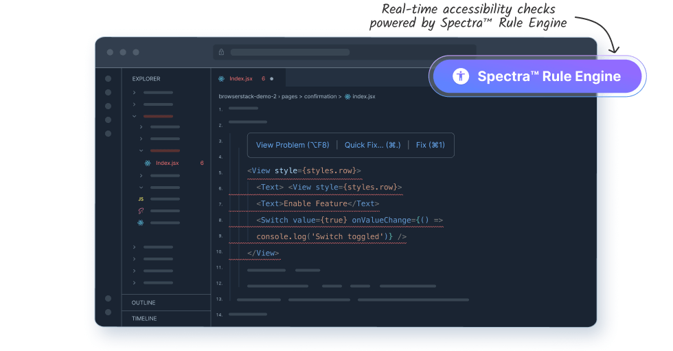 Real-time accessibility linting for your mobile app code