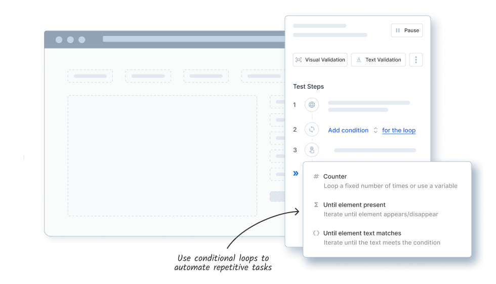 Create adaptable tests with conditional loops