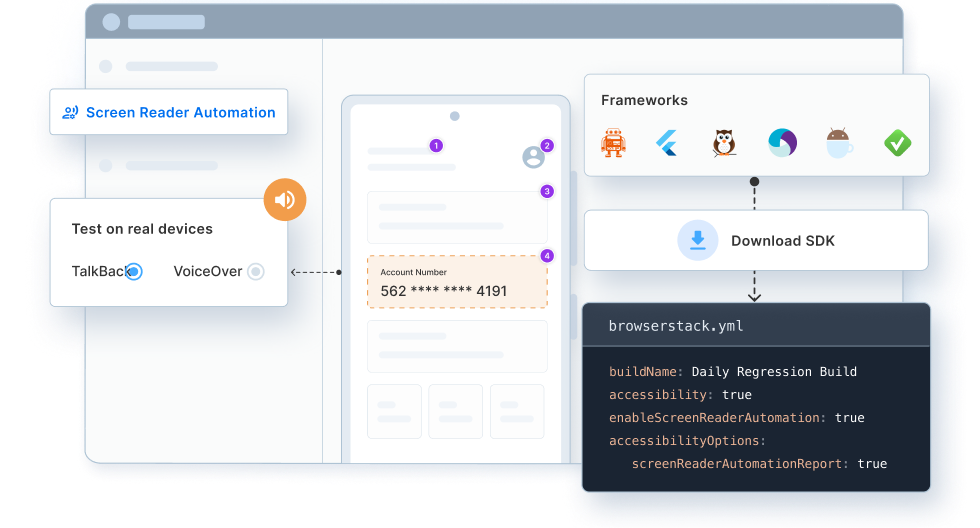 Screen reader testing on real devices