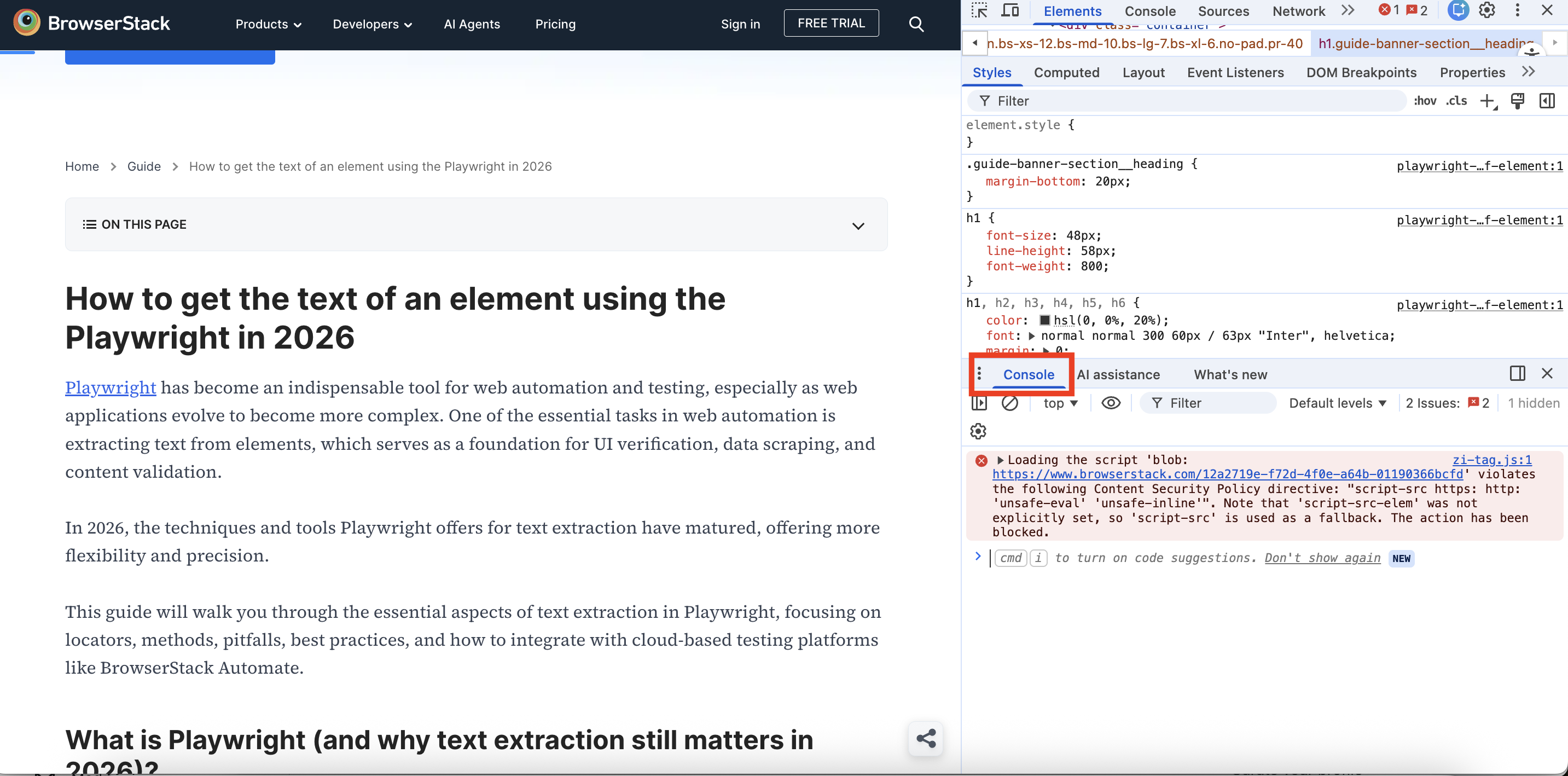 Inspect Elements on Chrome Mac Step 3