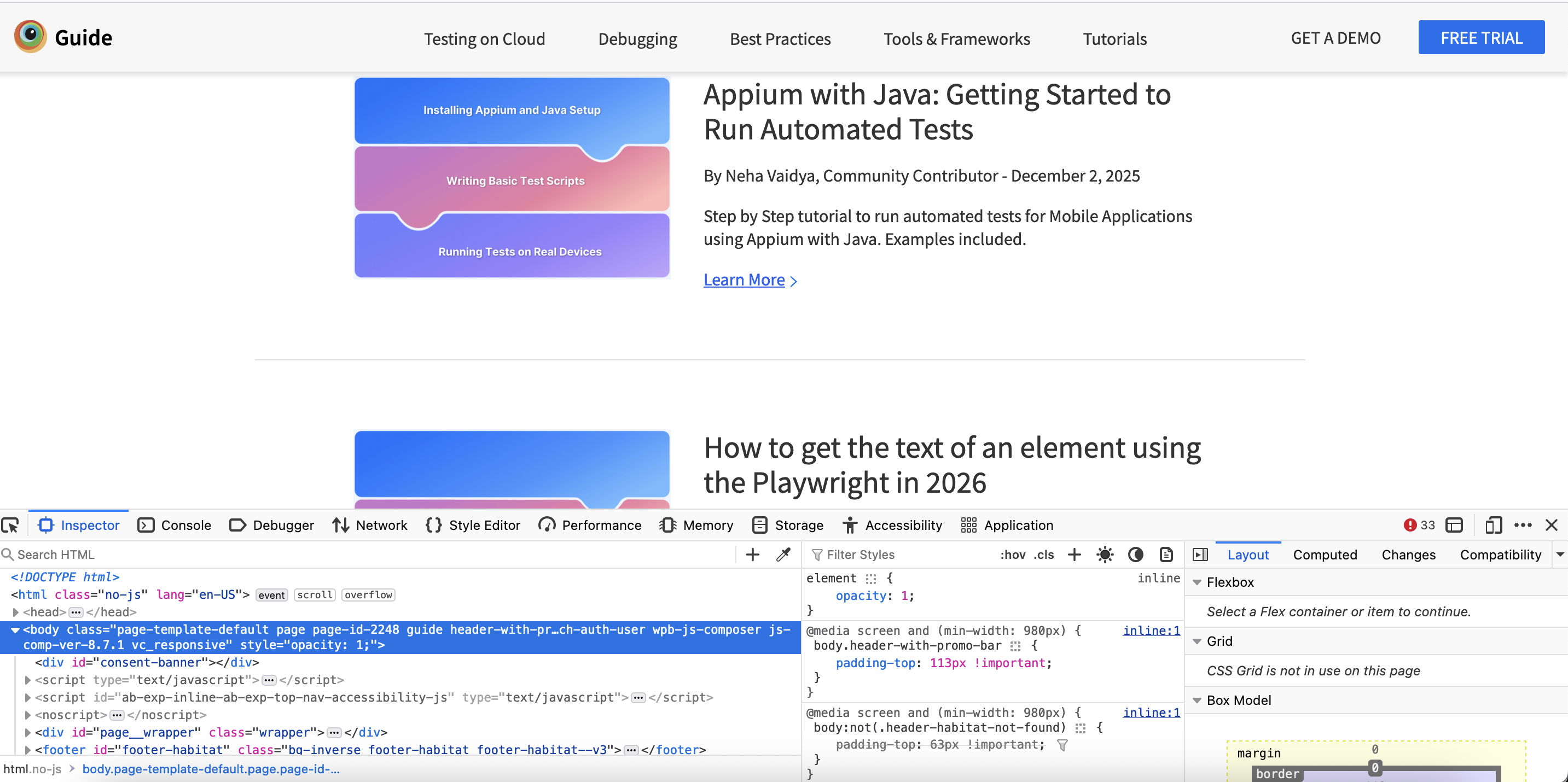 Inspect Elements on Firefox Mac Step 1
