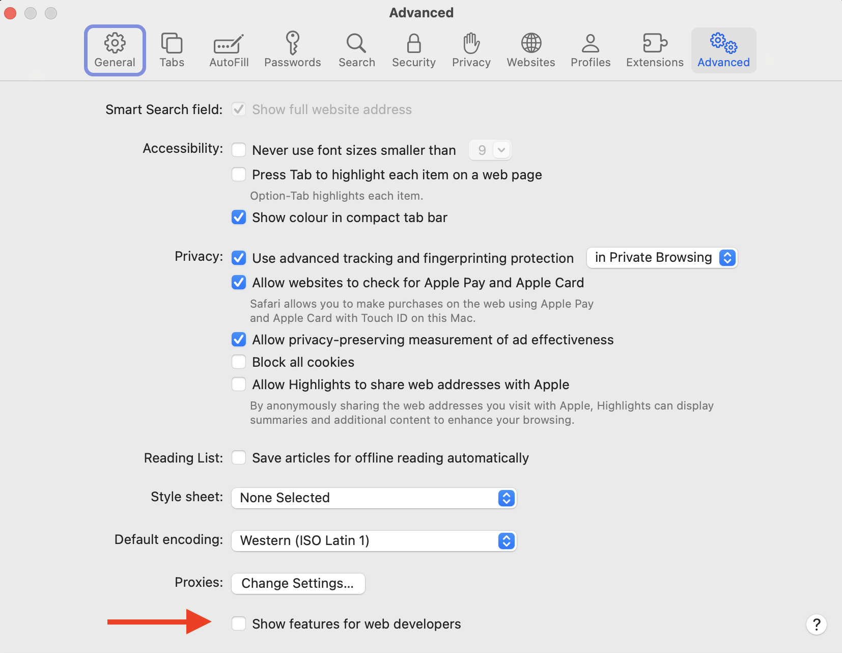 Inspect Elements on Safari Mac Step 1