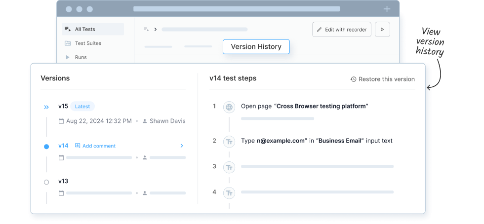 Keep track of all changes with version history Keep track of all changes with version history