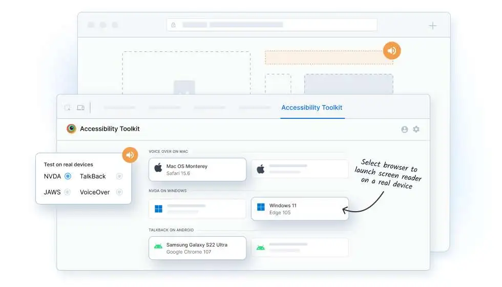 Test screen readers for accessibility issues on real devices Test screen readers for accessibility issues on real devices
